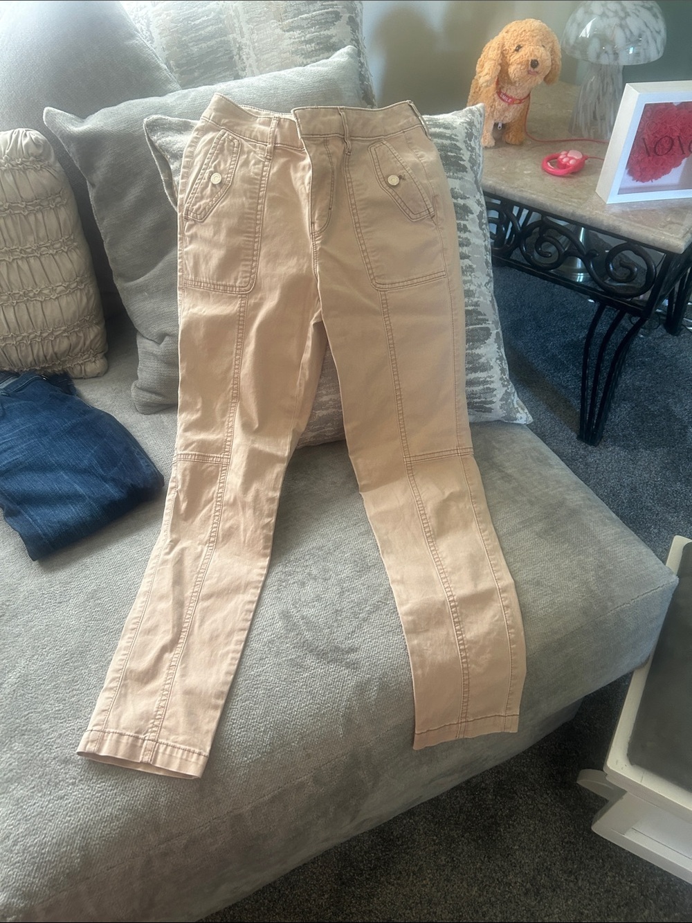 White House Black Market Skinny Cargo Pants in Tan